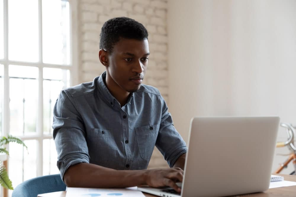 Young man on laptop