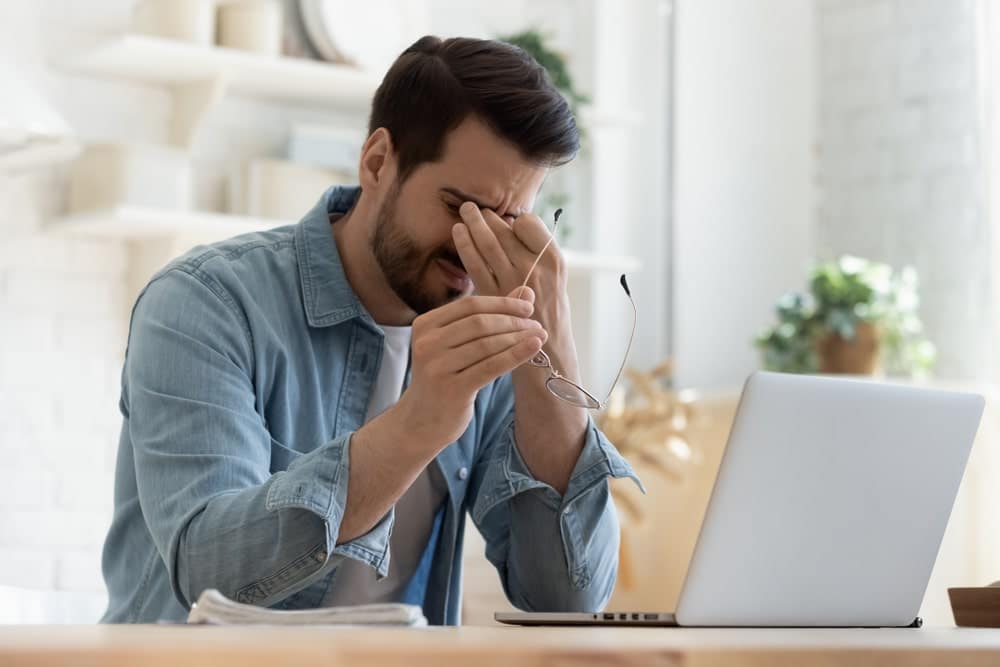 A man experiencing Zoom fatigue