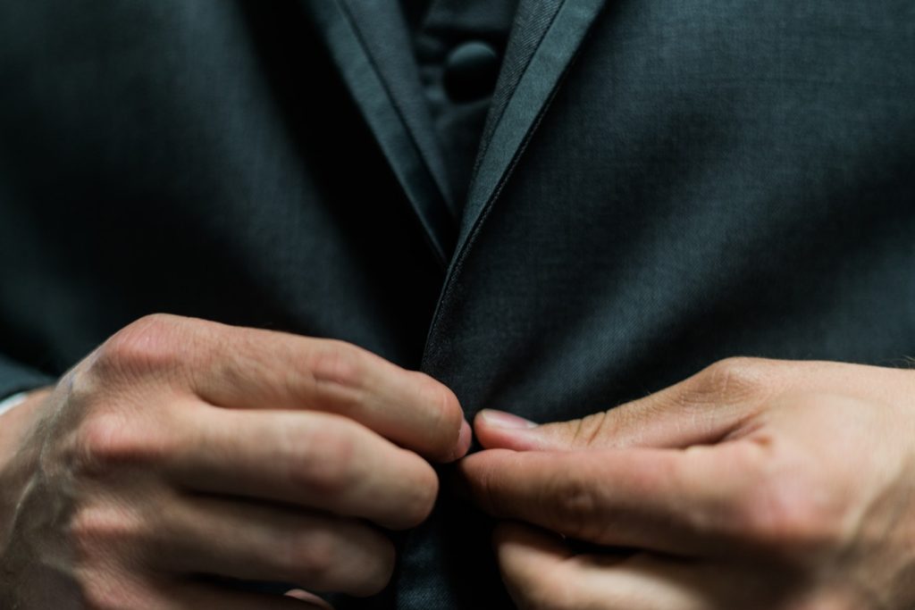 Man getting ready to present at a business conference