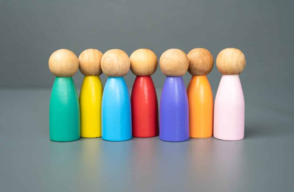 Multi-colored,Figures,Of,People.,Representation,Of,Different,Personalities,,Cultural,Groups