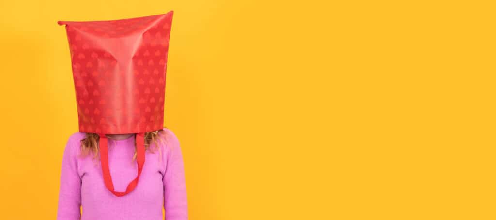 bag over lady's head