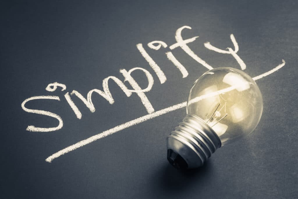 light bulb on simplify background